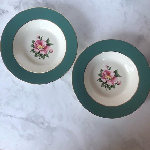 Set of Two Homer Laughlin Cavalier Eggshell 1950s Vintage Soup Bowls/Salad Bowls - Picture 4 of 8